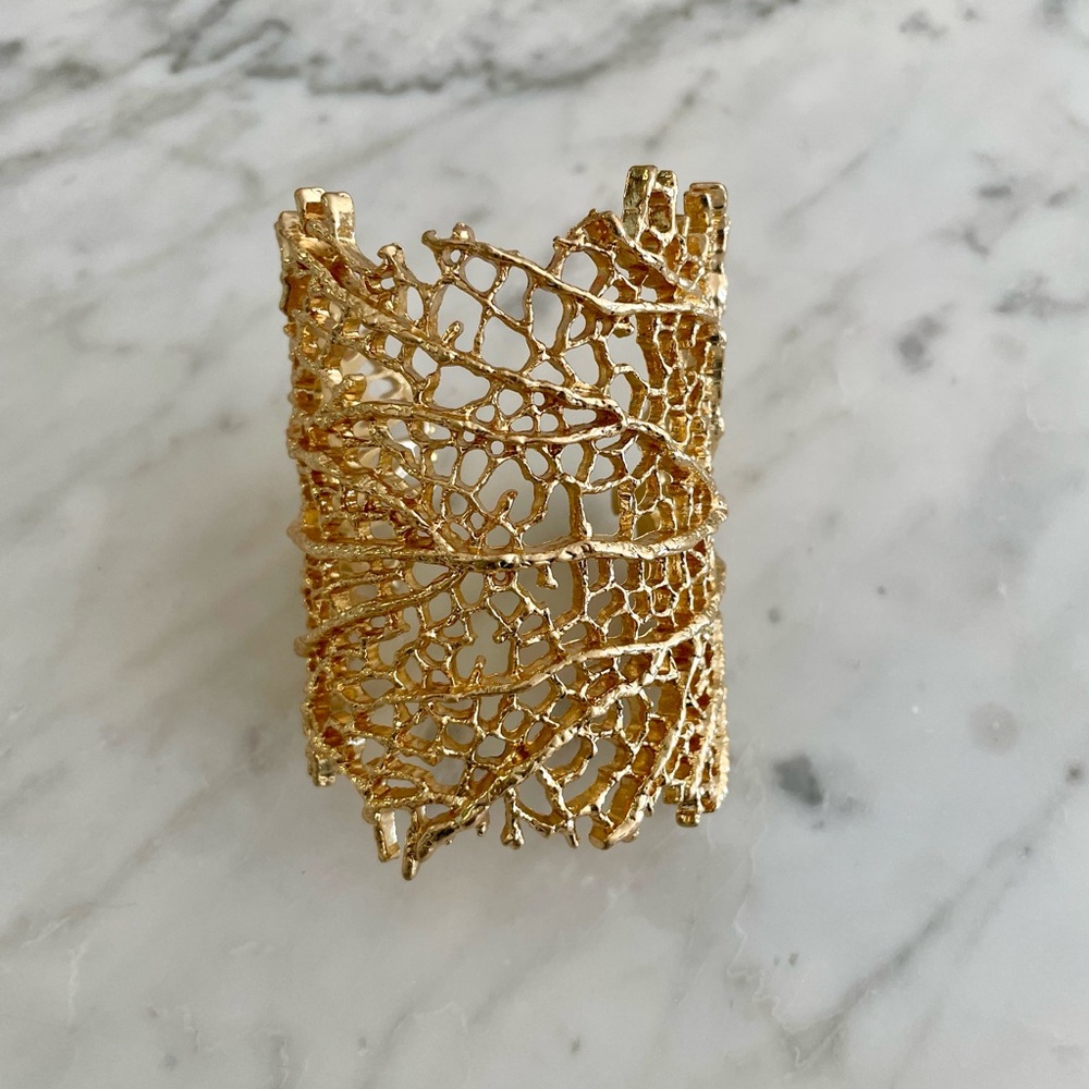 Zara Gold Coral Reef Cuff Bracelet